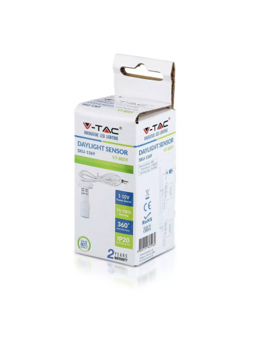 1369-Sensore Crepuscolare per Driver Dimmerabili -V  Colore Bianco IP-2