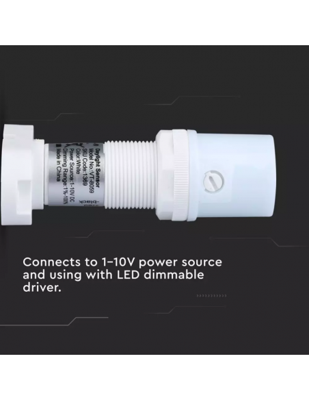 1369-Sensore Crepuscolare per Driver Dimmerabili -V  Colore Bianco IP-5