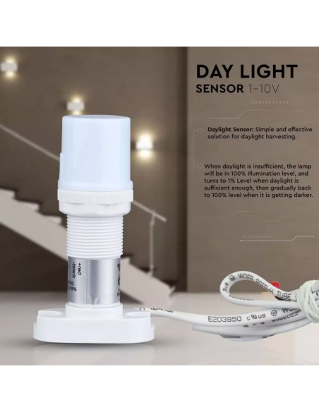 1369-Sensore Crepuscolare per Driver Dimmerabili -V  Colore Bianco IP-6