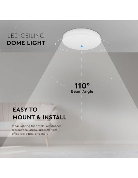 13949-Plafoniera LED Chip Samsung Rotonda  LM/W Colore Bianco  IP-7