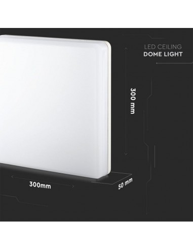 13959-Plafoniera LED Chip Samsung Quadrata  LM/W Colore Bianco  IP-3