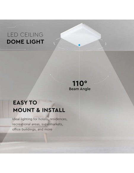 13959-Plafoniera LED Chip Samsung Quadrata  LM/W Colore Bianco  IP-7