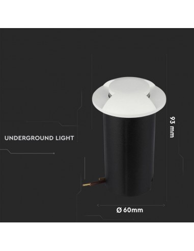 1467-Faretto LED Segnapasso a Cilindro da Interramento  Doppio Fascio Luminoso Colore Bianco V   Driver non Incluso-3