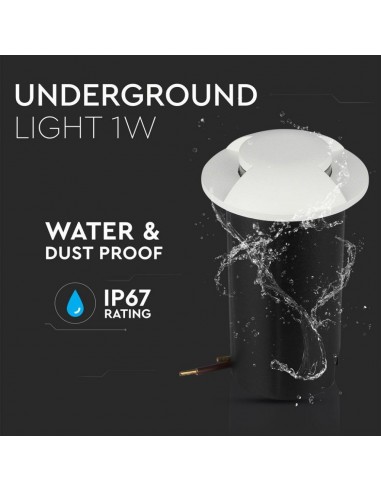 1467-Faretto LED Segnapasso a Cilindro da Interramento  Doppio Fascio Luminoso Colore Bianco V   Driver non Incluso-5