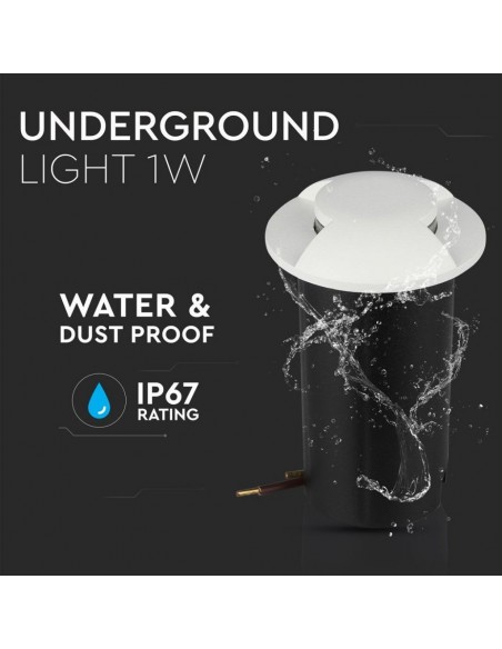 1467-Faretto LED Segnapasso a Cilindro da Interramento  Doppio Fascio Luminoso Colore Bianco V   Driver non Incluso-5