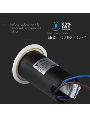 1467-Faretto LED Segnapasso a Cilindro da Interramento  Doppio Fascio Luminoso Colore Bianco V   Driver non Incluso-7