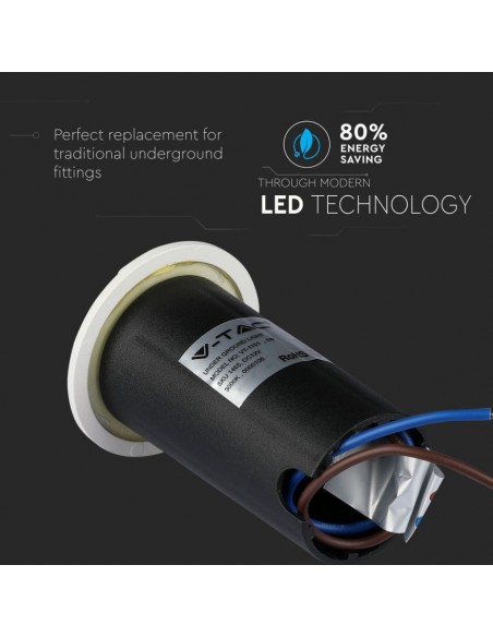 1467-Faretto LED Segnapasso a Cilindro da Interramento  Doppio Fascio Luminoso Colore Bianco V   Driver non Incluso-7