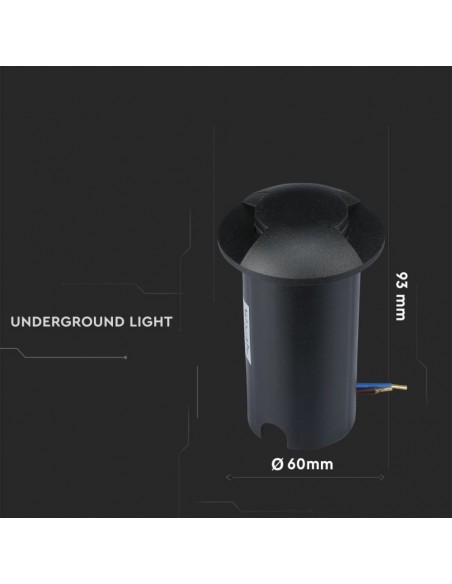 1468-Faretto LED Segnapasso a Cilindro da Interramento  Doppio Fascio Luminoso Colore Nero V   Driver non Incluso-3