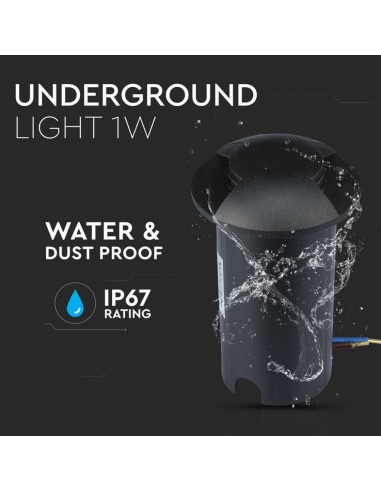 1468-Faretto LED Segnapasso a Cilindro da Interramento  Doppio Fascio Luminoso Colore Nero V   Driver non Incluso-6