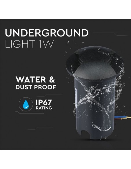 1468-Faretto LED Segnapasso a Cilindro da Interramento  Doppio Fascio Luminoso Colore Nero V   Driver non Incluso-6