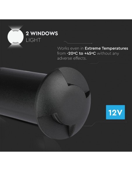 1468-Faretto LED Segnapasso a Cilindro da Interramento  Doppio Fascio Luminoso Colore Nero V   Driver non Incluso-7