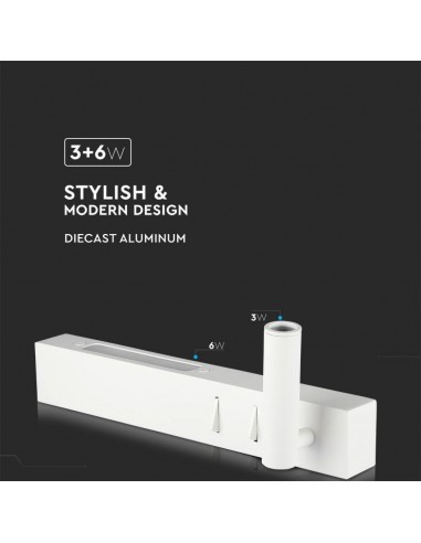 1488-Applique da Hotel per Lettura con  LED  e  Colore Bianco -6