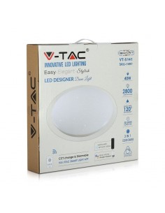 1497-Plafoniera LED Rotonda   in  Effetto Stellato Compatibile con Google Home e Amazon Alexa Dimmerabile-1 2