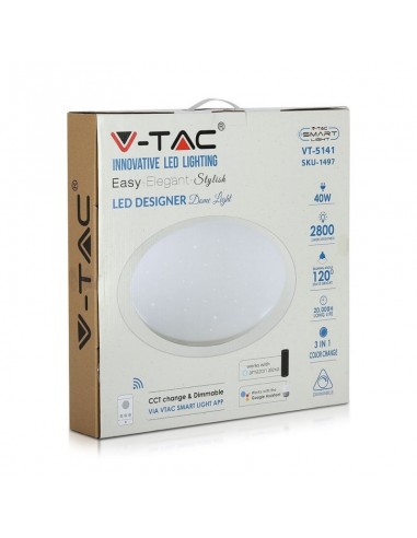 1497-Plafoniera LED Rotonda   in  Effetto Stellato Compatibile con Google Home e Amazon Alexa Dimmerabile-2