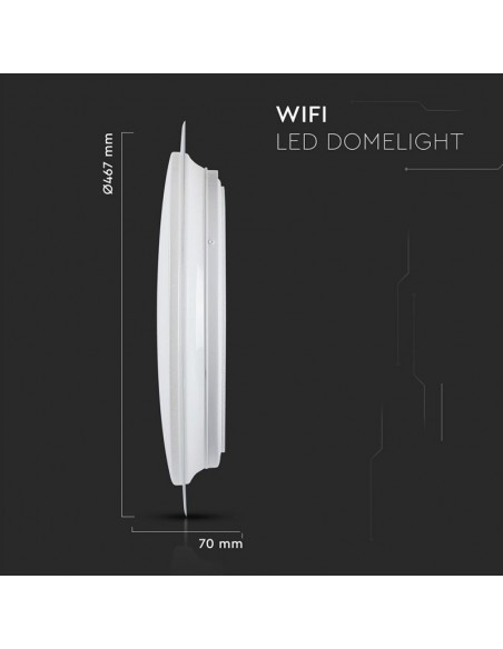 1497-Plafoniera LED Rotonda   in  Effetto Stellato Compatibile con Google Home e Amazon Alexa Dimmerabile-3