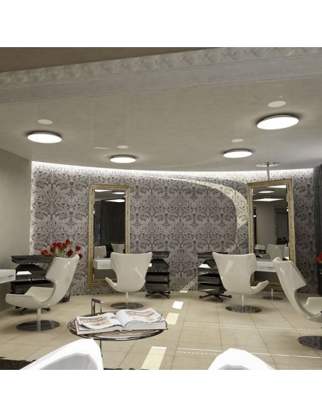 1497-Plafoniera LED Rotonda   in  Effetto Stellato Compatibile con Google Home e Amazon Alexa Dimmerabile-4