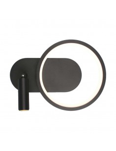 14981-Lampada LED da Muro  con Faretto da Lettura Orientabile  in Metallo  Colore Nero -1
