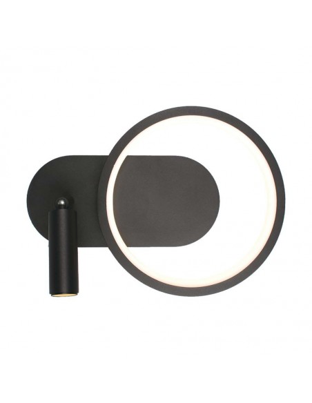 14981-Lampada LED da Muro  con Faretto da Lettura Orientabile  in Metallo  Colore Nero -1