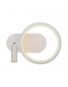 14982-Lampada LED da Muro  con Faretto da Lettura Orientabile  in Metallo  Colore Bianco -1