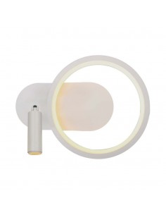 14983-Lampada LED da Muro  con Faretto da Lettura Orientabile  in Metallo  Colore Bianco -1