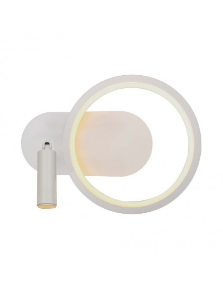 14983-Lampada LED da Muro  con Faretto da Lettura Orientabile  in Metallo  Colore Bianco -1