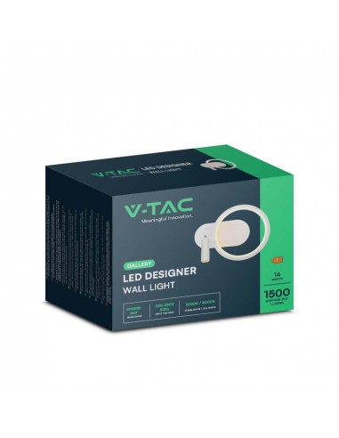 14983-Lampada LED da Muro  con Faretto da Lettura Orientabile  in Metallo  Colore Bianco -2