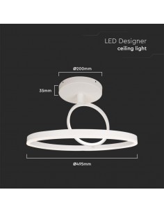 14984-Lampadario LED con  Cerchi  in Metallo Colore Bianco xcm -1 2