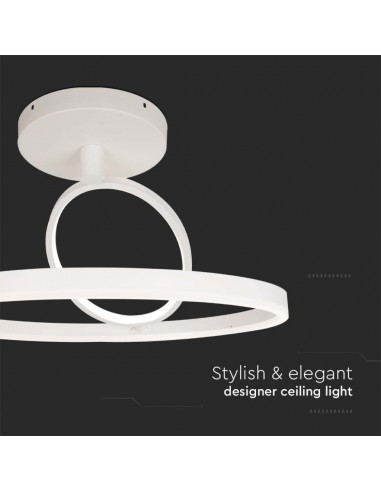 14984-Lampadario LED con  Cerchi  in Metallo Colore Bianco xcm -7