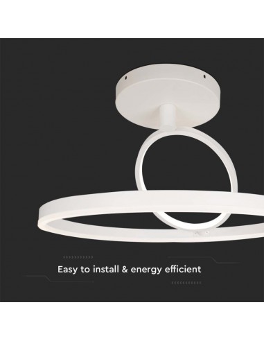 14985-Lampadario LED con  Cerchi  in Metallo Colore Bianco xcm -5