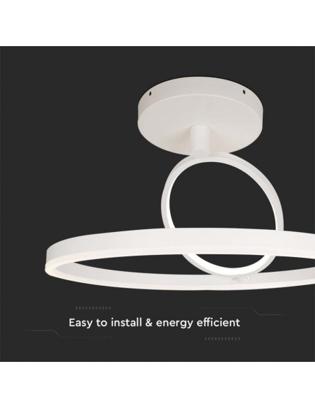 14985-Lampadario LED con  Cerchi  in Metallo Colore Bianco xcm -5