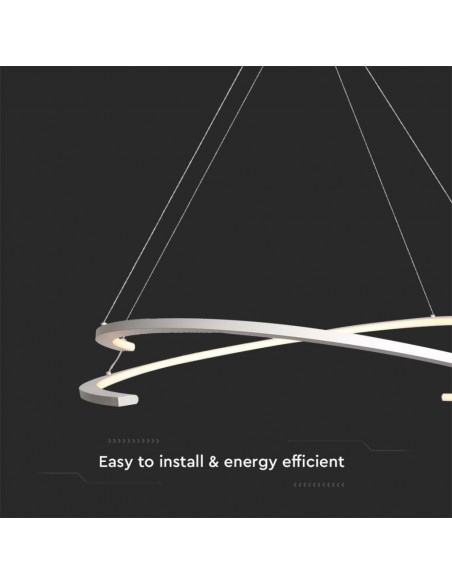 14986-Lampadario LED a Sospensione con  Mezzaluna  Colore Bianco xcm  Triac Dimmerabile -6