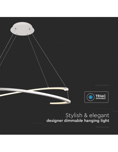 14986-Lampadario LED a Sospensione con  Mezzaluna  Colore Bianco xcm  Triac Dimmerabile -7