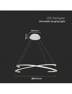 14987-Lampadario LED a Sospensione con  Mezzaluna  Colore Bianco xcm  Triac Dimmerabile -1 2