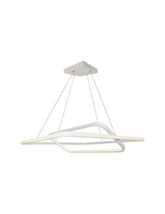 14988-Lampadario LED a Sospensione con  Rettangoli  in Metallo Colore Bianco   Triac Dimmerabile-1