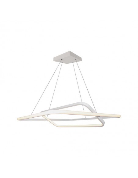 14988-Lampadario LED a Sospensione con  Rettangoli  in Metallo Colore Bianco   Triac Dimmerabile-1