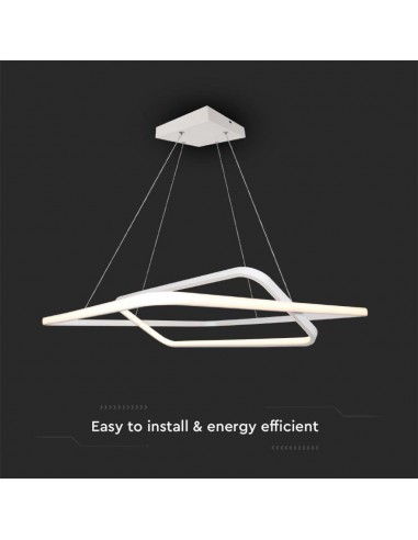 14988-Lampadario LED a Sospensione con  Rettangoli  in Metallo Colore Bianco   Triac Dimmerabile-6