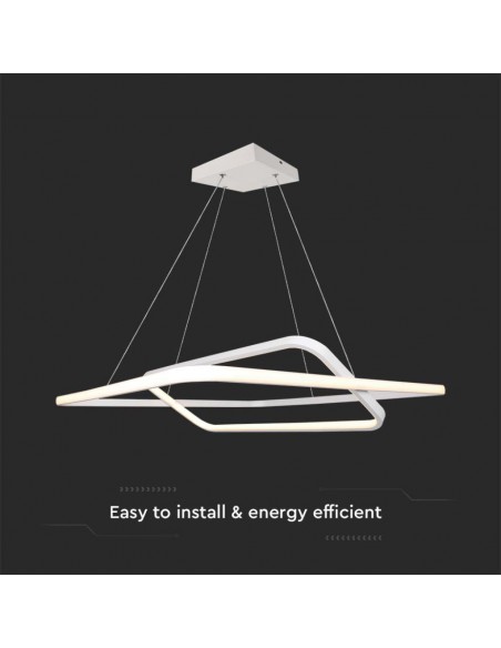 14989-Lampadario LED a Sospensione con  Rettangoli  in Metallo Colore Bianco   Triac Dimmerabile-6