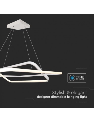 14989-Lampadario LED a Sospensione con  Rettangoli  in Metallo Colore Bianco   Triac Dimmerabile-7