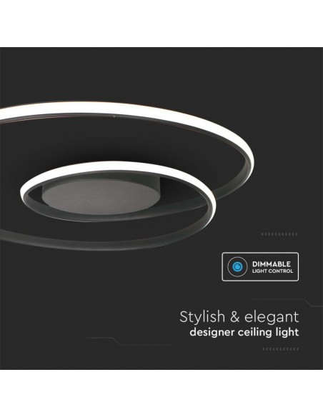 14990-Plafoniera LED  con Montaggio a Plafone TRIAC Dimmerabile Corpo Nero  -7