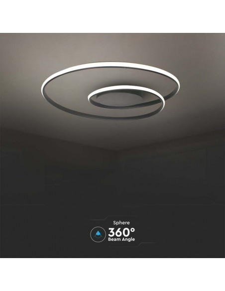 Plafoniera LED 48W con Montaggio a Plafone TRIAC Dimmerabile Corpo Nero 62*62*10cm 3000K