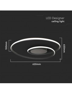 14991-Plafoniera LED  con Montaggio a Plafone TRIAC Dimmerabile Corpo Nero  -1 2
