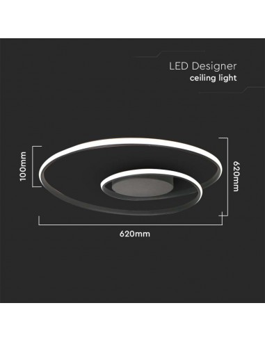 14991-Plafoniera LED  con Montaggio a Plafone TRIAC Dimmerabile Corpo Nero  -2