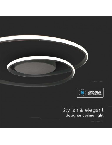 14991-Plafoniera LED  con Montaggio a Plafone TRIAC Dimmerabile Corpo Nero  -7