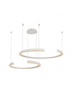 14992-Lampadario LED a Sospensione con  Mezzaluna  in Metallo Colore Bianco   Triac Dimmerabile-1