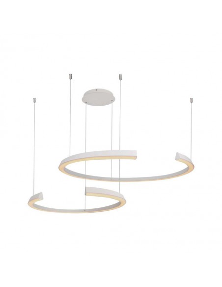 14993-Lampadario LED a Sospensione con  Mezzaluna  in Metallo Colore Bianco   Triac Dimmerabile-1