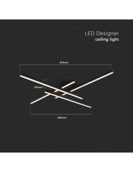 14994-Lampadario LED dal Design Moderno  Colore Nero  -2
