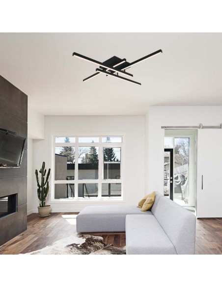 14994-Lampadario LED dal Design Moderno  Colore Nero  -3