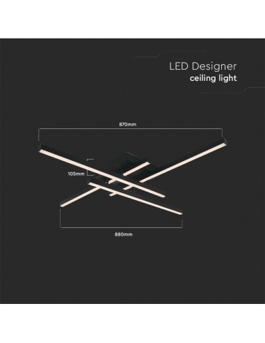 14995-Lampadario LED dal Design Moderno  Colore Nero  -2