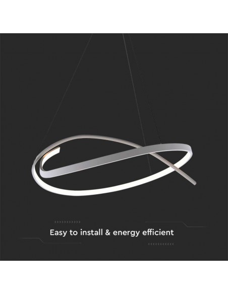 14996-Lampadario LED a Sospensione Circolare  in Metallo Colore Bianco xcm  Triac Dimmerabile-6