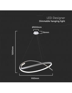 14997-Lampadario LED a Sospensione Circolare  in Metallo Colore Bianco xcm  Triac Dimmerabile-1 2